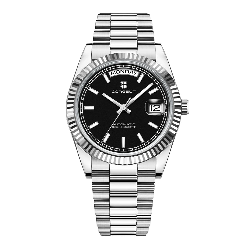 Orologio da uomo Corgeut Luxury 36MM ST1644 automatico meccanico con zaffiro, Relógio Masculino 10BAR, day, swim e dress watch