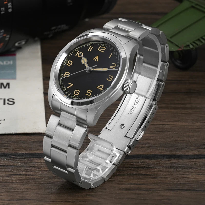 Militado ML08 Quartz Watch  VH31 Movement Steel Strip Sapphire Crystal Vintage Watch 10Bar Waterproof BGW9 Luminous Mens Watch