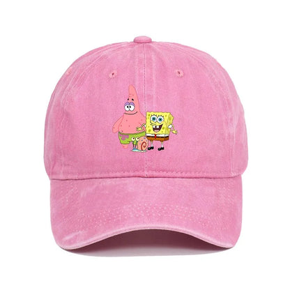 Fashion Cute SpongeBobs Baseball Cap Movie Cartoon Role Adult Men Women Sport Casual Sunshade Adjustable Anime Peaked Mesh Hat