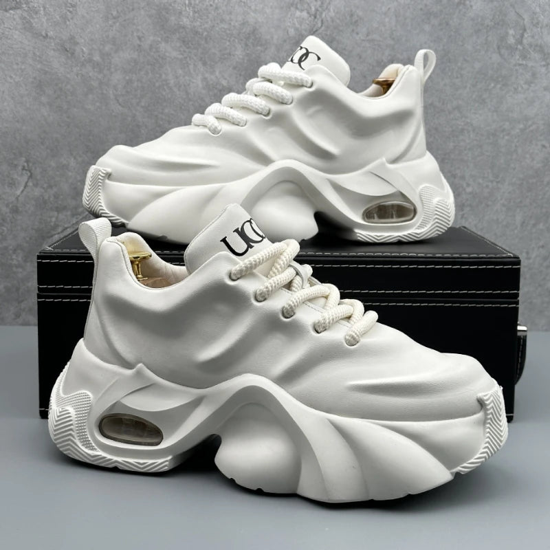 Plus Size Men's 2026 New Dad Sneakers Thick Platform Sole Fashion Versatile Casual Athletic Shoes Trendy Comfortable Daily Shoes