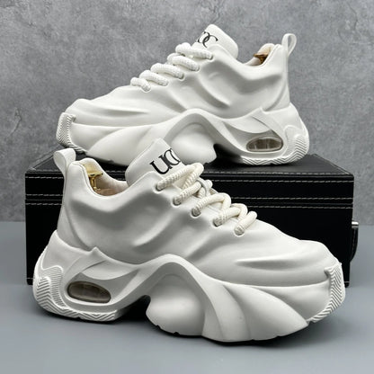 Plus Size Men's 2026 New Dad Sneakers Thick Platform Sole Fashion Versatile Casual Athletic Shoes Trendy Comfortable Daily Shoes
