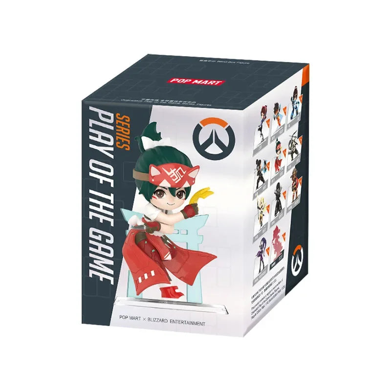 POP MART Overwatch Play of The Game Series Caixa Mistério Original Blind Box Surpresa Figuras de Ação Anime Adoráveis Ornamentos Figurinhas