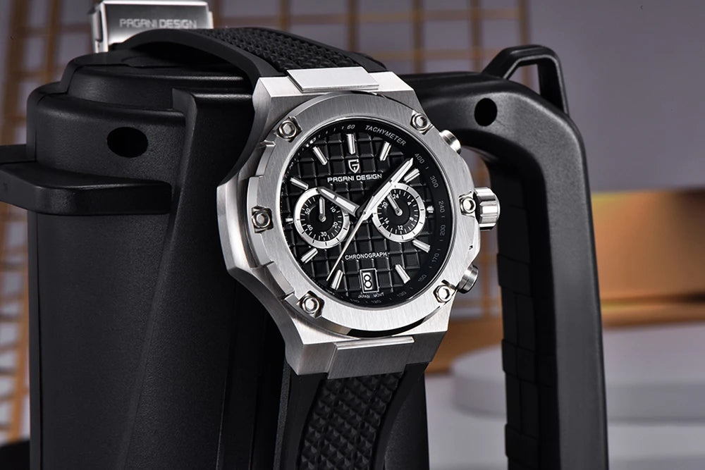 Orologi al quarzo da uomo PAGANI DESIGN – Cronografo sportivo di lusso, impermeabile, dotato di lancette luminescenti e vetro zaffiro con trattamento antiriflesso