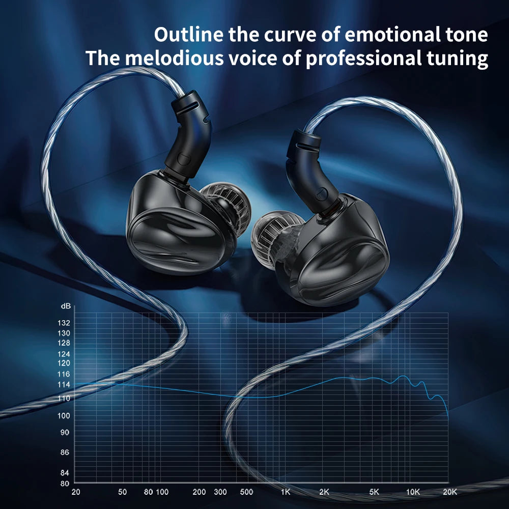 TRN Dolphin headphone10mm dual magnetic circuit dynamic driver Liquid metal Earphone