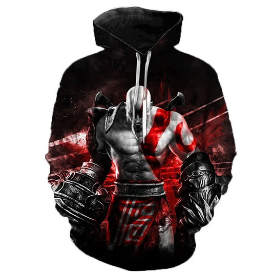 3D pop game God Of War printing Hoodies for men Kratos graphic hooded hoody kid fashion cool hip hop pullovers harajuku clothing