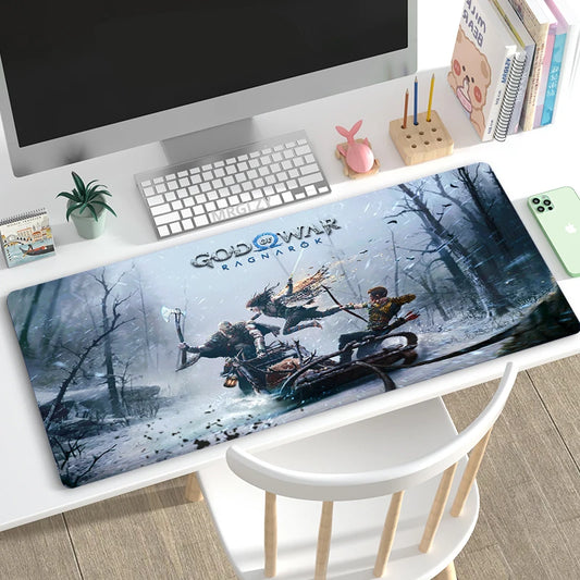 God of War Ragnarok Mouse Pad XXL Mouse Mat Gamer 100X50CM Gaming Accessories Mousepad  Large Keyboard DeskMats Pad for Computer