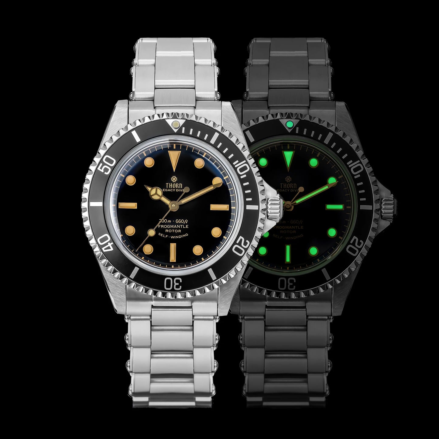 THORN T023 New Diver Watch for Men, PT5000 Automatic, 40MM Mechanical Wristwatch, Sapphire, 200m Waterproof Vintage Luxury