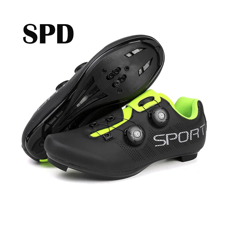 Scarpe da ciclismo ultraleggere, traspiranti e leggere, suole rigide compatibili SPD per allenamento e competizioni su bici da strada e mountain bike