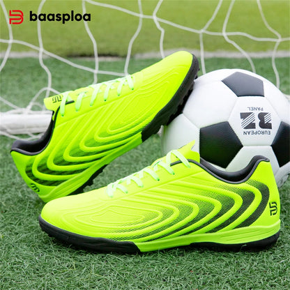Baasploa Men's Soccer Shoes Comfort Brand Lightweight Turf Training Professional Football Shoes Male Soft Sneakers Non-Slip