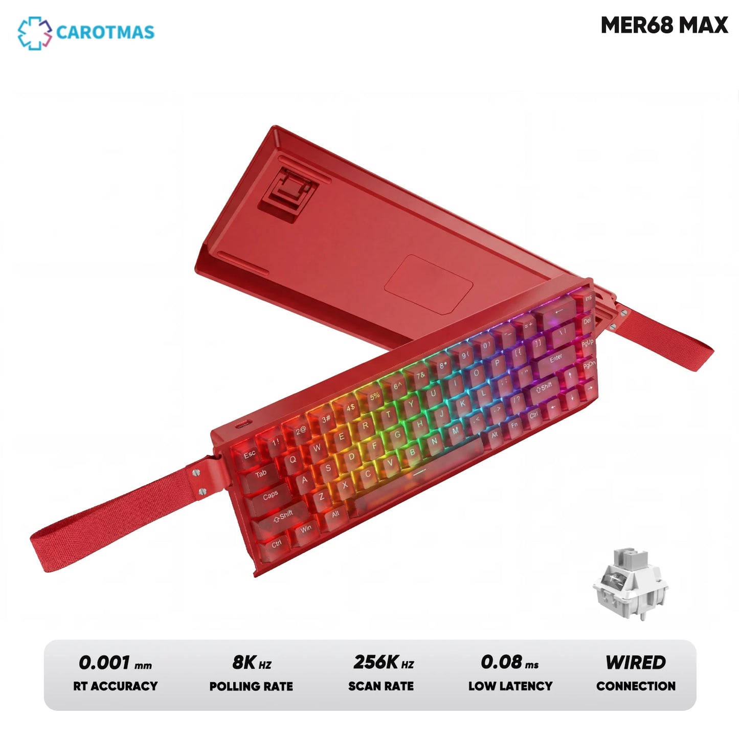 IROK Carotmas Mercury68 Mercury 68 Mercury68 Pro Mercury68 Max RT 0.001mm 8K Tastiera meccanica magnetica gaming cablata per gamer
