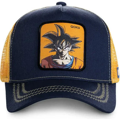 Boné de Basebol Dragon Ball Son Goku para Homem, com Bordado, Pala de Sol, Rede Trucker Ajustável, Estilo Hip-Hop para Viagens de Verão