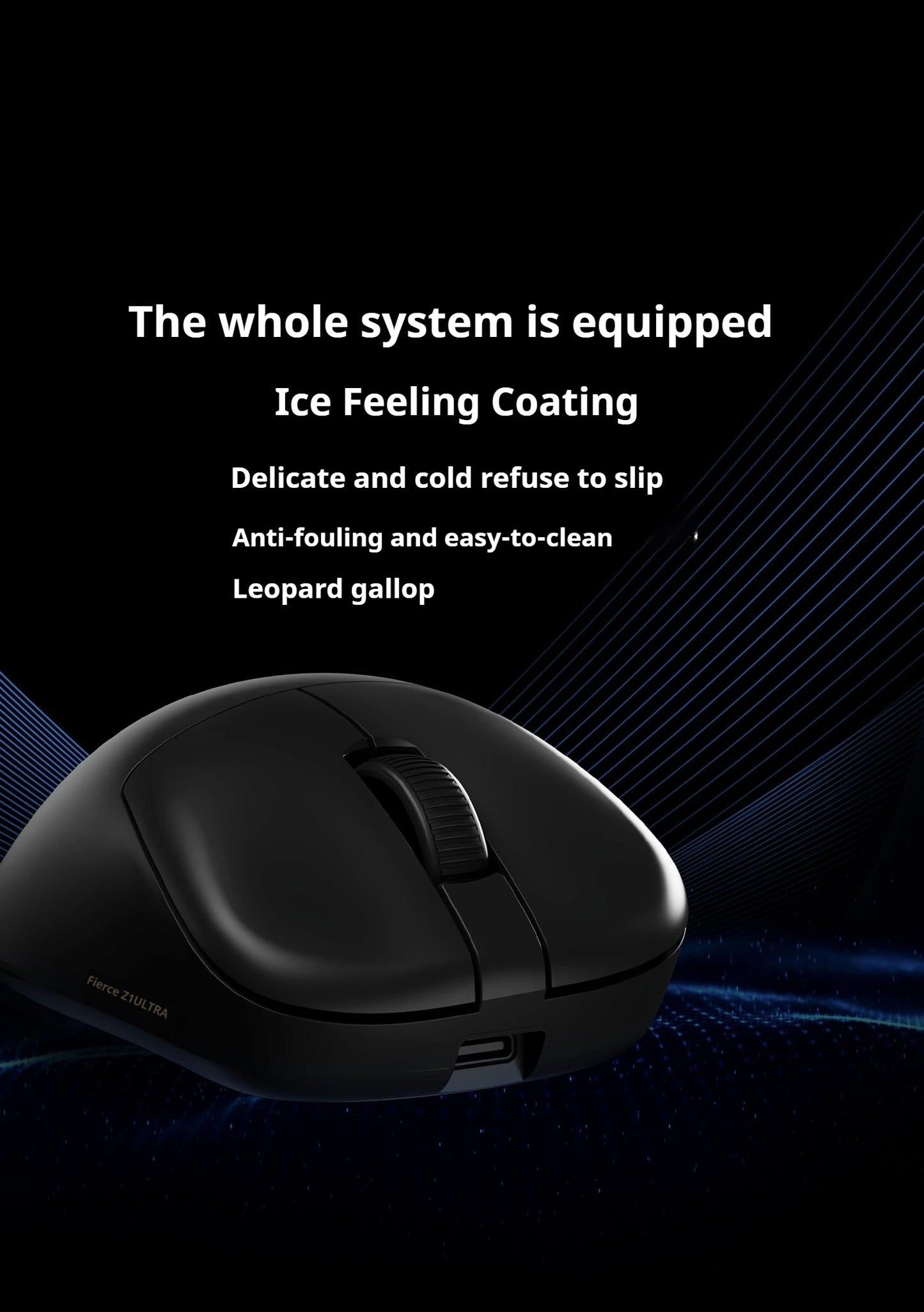 Mouse gaming wireless ATK Z1 Pro Max Ultra con piedini personalizzati, PAW3950, Ultra Smart Speed Wireless, polling rate 8k, latenza ridotta 0.39ms