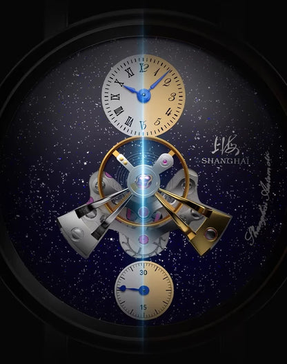 Shanghai The Bund Sky Dome Series Men's Mechanical Watch, 42mm Center Flywheel Automatic, Limited Edition Brand Watch