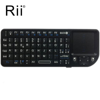 Teclado inalámbrico mini original Rii X1 de 2.4GHz en inglés/RU/ES/FR con panel táctil para Android TV Box/PC/portátil