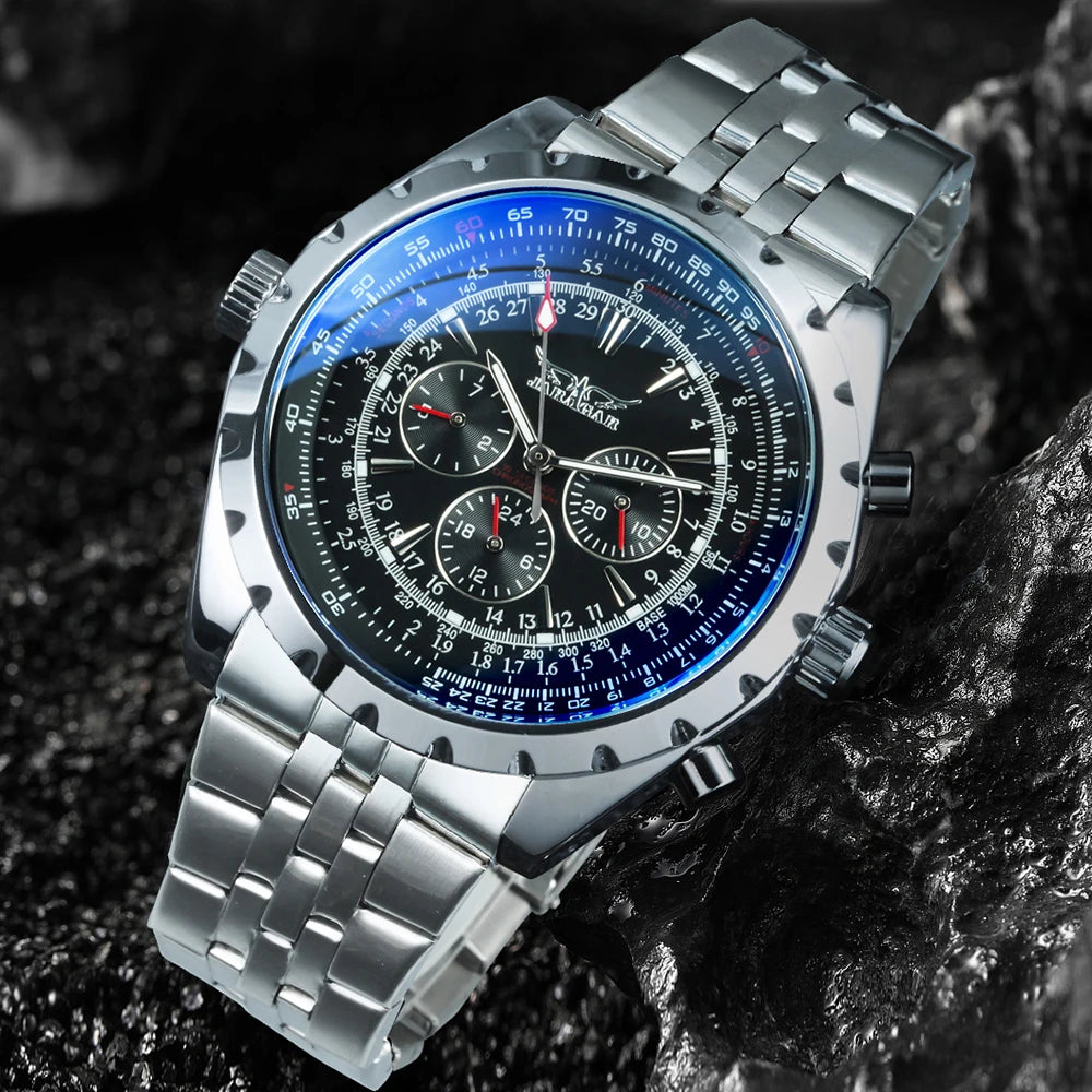 JARAGAR 212 Reloj mecánico automático para hombre, de estilo moderno y ejecutivo, de lujo, con calendario semanal, reloj para hombre, regalo premium, Reloj Hombre