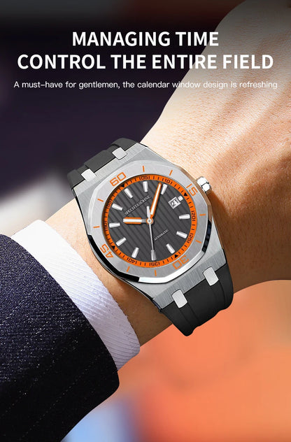 Specht&Sohne New Classic Men's Watch 50M Waterproof Luminous Sapphire Crystal Blue Automatic Mechanical Watches Reloj Hombre