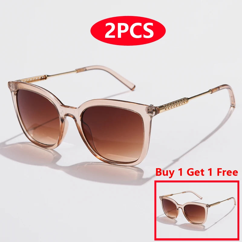6pcs/3pcs Classic Square Sunglasses Women Men Vintage Brand Eyeglasses Alloy Frame Retro Fashion Style Shades Oculos de sol