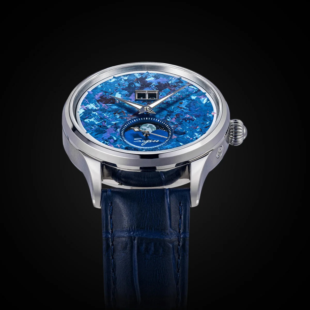 Automatic Man Watch Moon-Phase ST2528 Movement Waterproof Mechanical Wristwatches Sapphire Crystal Titanium Dials Clock S401 New