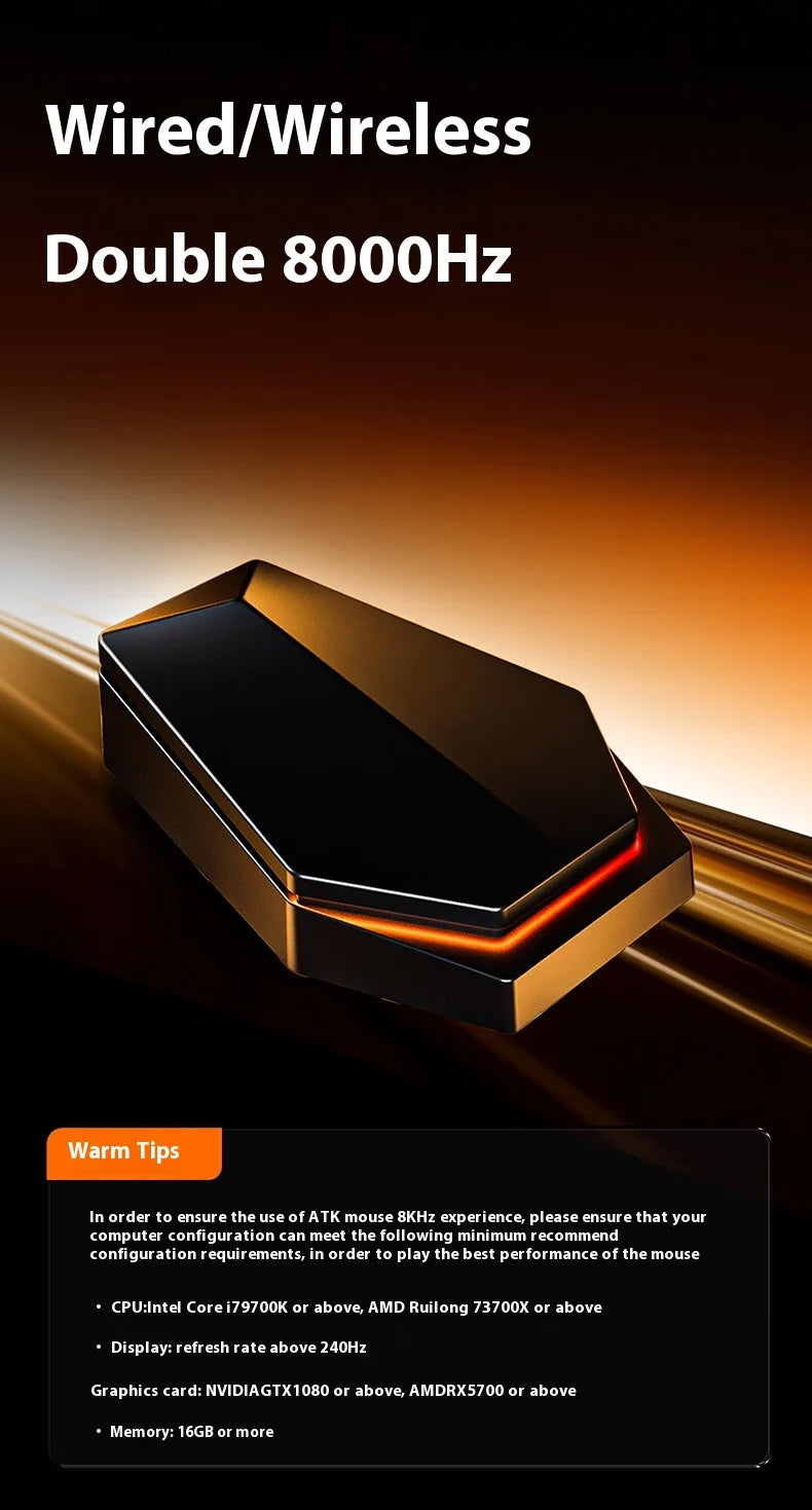 ATK  A9 Plus Gaming Mouse Wireless A9/A9 SE/A9 Pro Tri Mode 8K Gaming Mouse Lightweight A9 Ultimate E-sports PC Gift Customized
