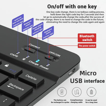 Mini teclado Bluetooth RGB inalámbrico de 10 inch con retroiluminación, panel táctil y compatibilidad con IOS, Android, Windows e iPad