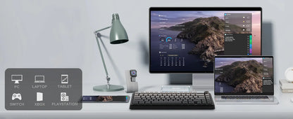 Teclado mecánico inalámbrico EPOMAKER X AULA F75 MAX compacto 75% con distribución ANSI, conexión por cable/Bluetooth/2.4GHz, pantalla TFT y perilla