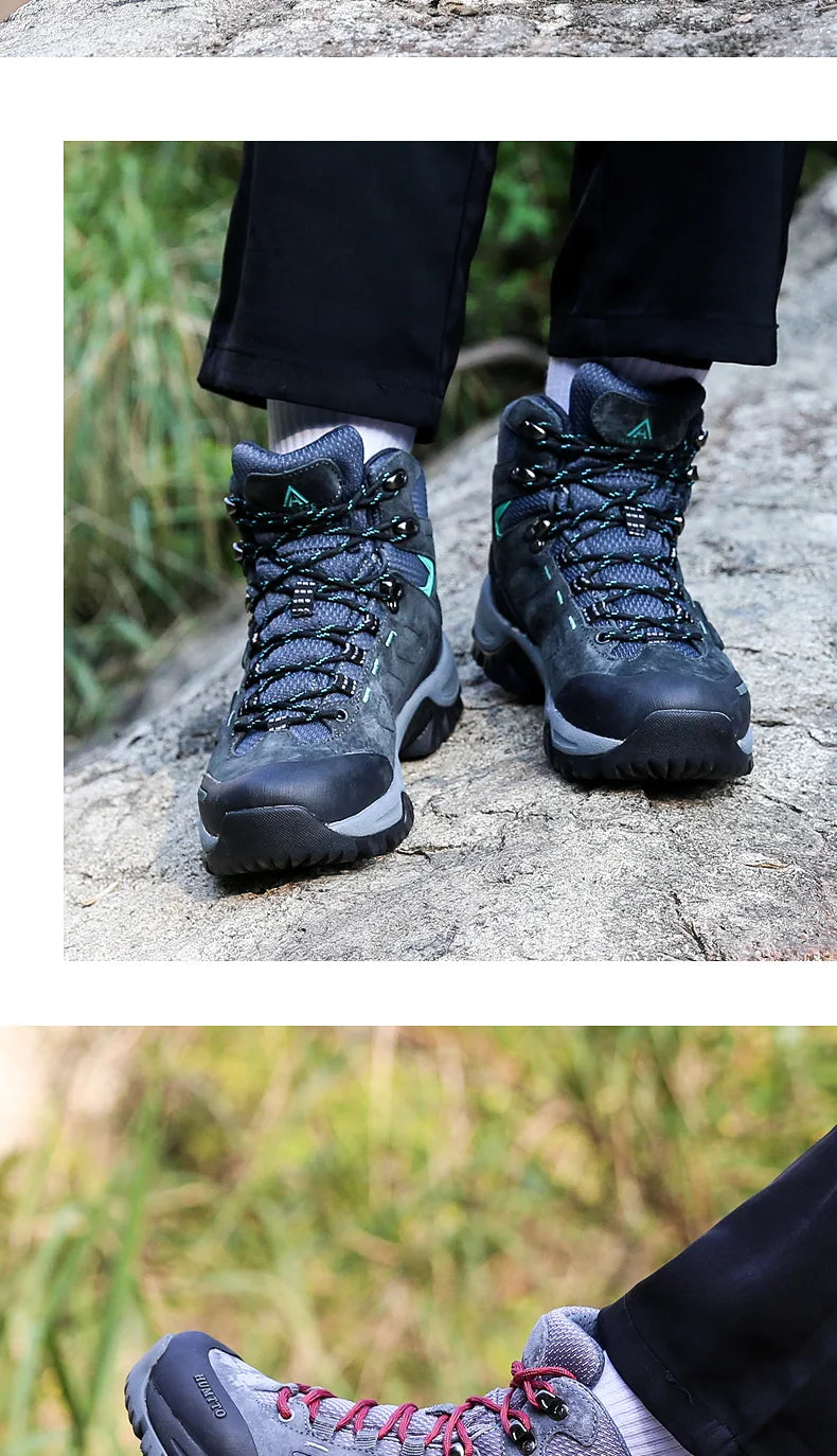HUMTTO Hiking Shoes Men's Waterproof Hunting Boots Tactical Desert Combat Ankle Trekking Boots Male Women Warm Leather Sneakers