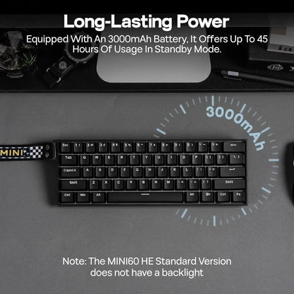 Teclado Gaming Mecânico AULA Mini60 HE/Pro/Max 60% com Switches Magnéticos, RGB, Tri-Mode, 8000Hz, RT 0.01mm, para E-Sports e Presentes