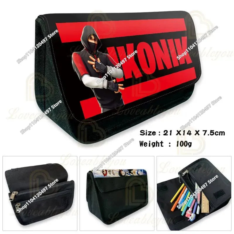 Victory Royale Student Boys Girls Fortnite Capacity Pencil Stationery Case Peely Llama Hero Children's Pen Box Kids Teen Bags