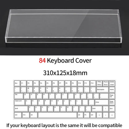 Funda protectora transparente de acrílico para teclado mecánico, cubierta antipolvo para teclado de 60/61/64 96 98 104/108 teclas, funda para ratón y teclado