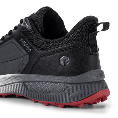FitVille Chaussures de golf larges pour hommes, imperméables, athlétiques, décontractées, professionnelles, antidérapantes, sans crampons, avec soutien de la voûte plantaire