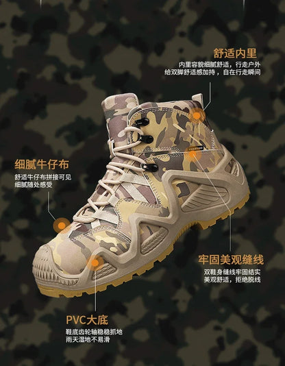 Anti Slip and Wear-resistant Hiking Shoes Comfortable Desert Work Boots Autumn Winter Platform and Ankle Boots, Men's Snow Boots