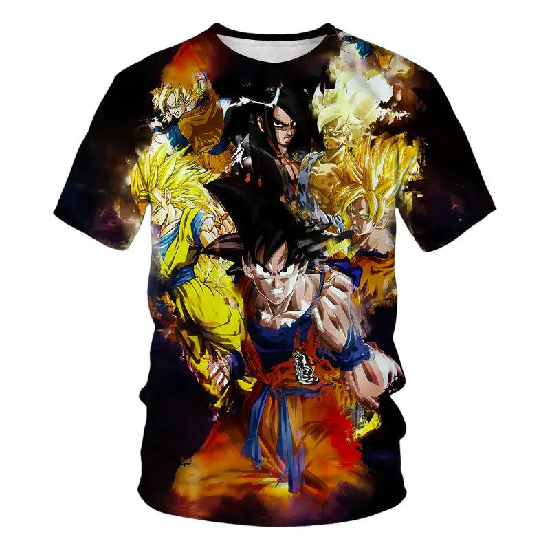 Dragon Ball T-Shirt Kids Tops Tee Anime Figures Son Goku Super Saiyan T-shirt Boys T-shirts Children Clothes Summer Short Sleeve