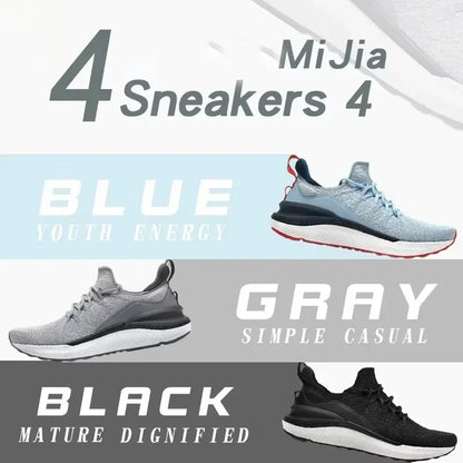 NEW Mijia Sport Shoes 4 Lightweight Ventilated Elastic Knitting Leisure Breathable Non-Slip Running Trainer Sneakers