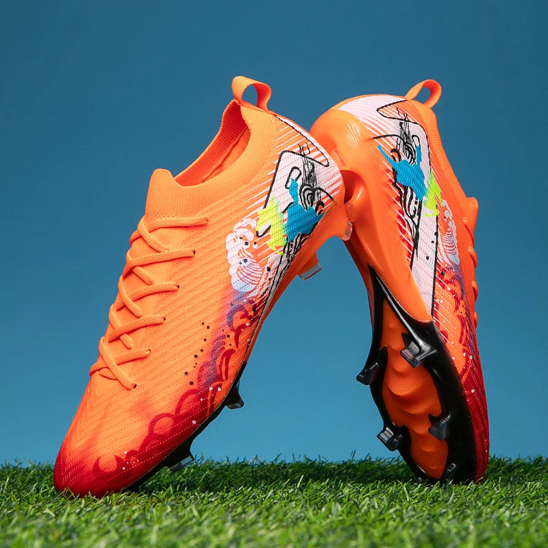 New Men's Soccer Shoes FG Non-Slip Long Spikes Football Boots Soccer Cleats Training Shoes Match Ultralight Outdoor Drop Shipping