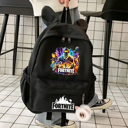 New Fortnite Cartoon Backpack Boy Girl Casual Schoolbag Large Capacity Student Bag Rabbit Ears Travel Backpack Stationary Gift