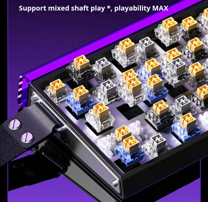 Teclado mecánico gaming AULA HERO 68 HE con eje magnético RT, cable, iluminación RGB, tasa de sondeo 8K y grabado lateral