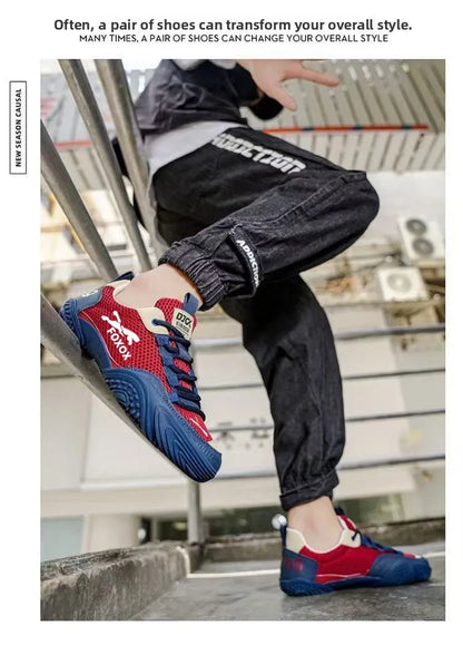 Scarpe da running da uomo traspiranti con tomaia leggera in mesh, suola morbida e confortevole, sneakers sportive casual, calzature estive di tendenza