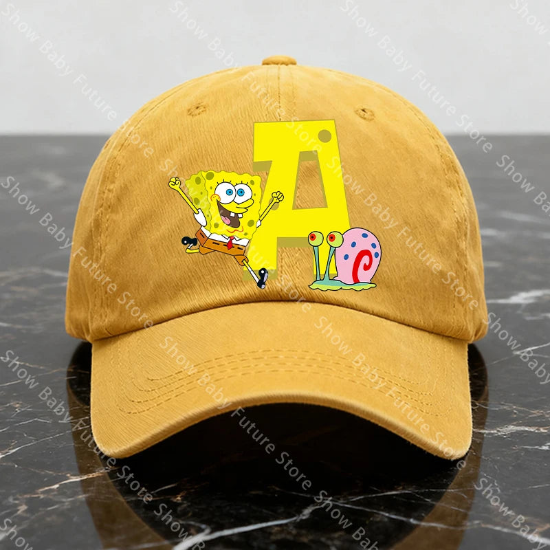 Spongebobs New Baseball Caps for Adult Cartoon Letter Fashion Man Women Washed Hat Summer Vintage Caps Anime Cute Birthday Gifts