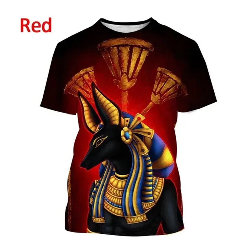 Grim Reaper Anubis T-shirts 3D-trykt oldegyptisk gud T-shirt Egyptens øje Farao Mode Harajuku kortærmet T-shirt