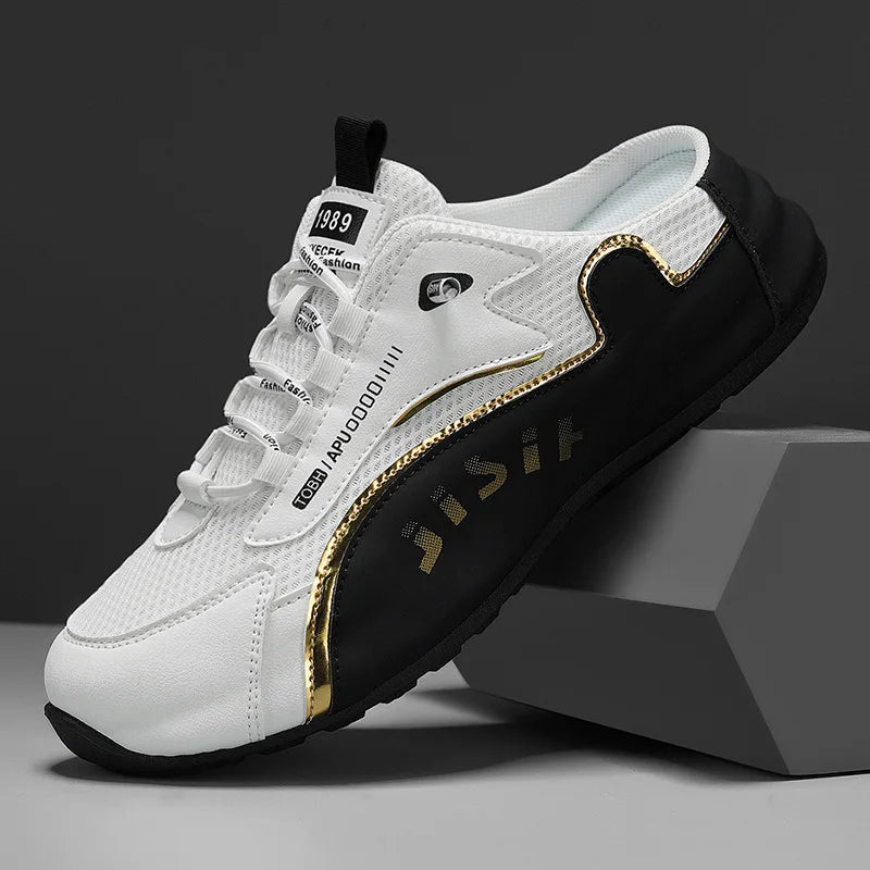 Grands chaussons pour hommes été respirant maille pantoufles mode chaussures décontractées à semelles souples pour hommes baskets légères Zapatos De Hombre