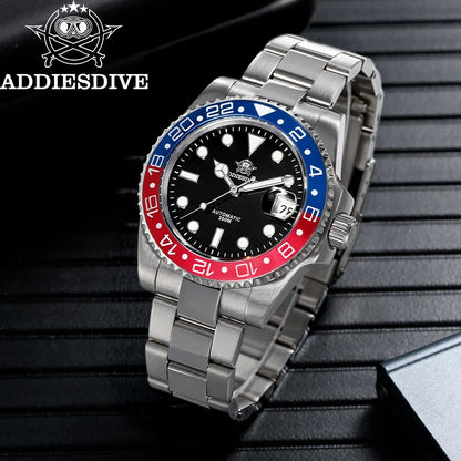 ADDIESDIVE 2025 New Men's Business Watch 200m Water Resistant 8215 Automatic Mechanical Watch Sapphire Crystal Luminous Watch