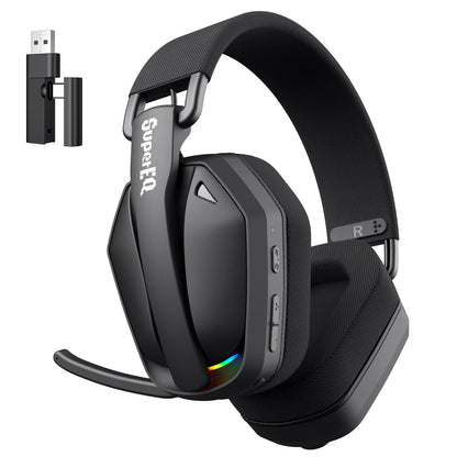 Auriculares gaming inalámbricos trimodo EKSA G19BT – Bluetooth 5.4, auriculares gaming 2.4GHz de baja latencia con micrófono para PC, PS5, Xbox