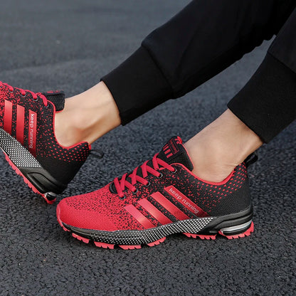 Men Running Shoes Mesh Fashion Sneakers Breathable Casual Sport Shoes Outdoor Walking Jogging Tennis Shoes Athletics Plus Size
