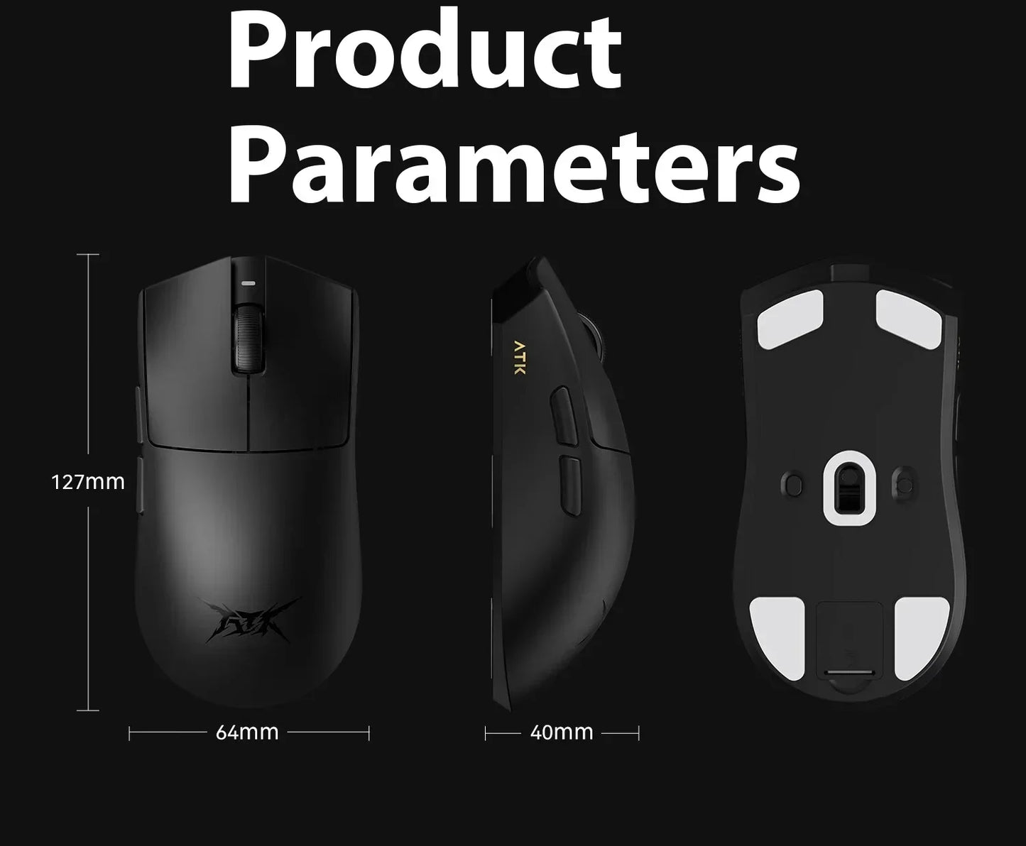 Mouse gaming wireless ATK Blazing Sky X1/X1V2 8K a bassa latenza, leggero per FPS, Liekong E-sports, accessori PC personalizzati