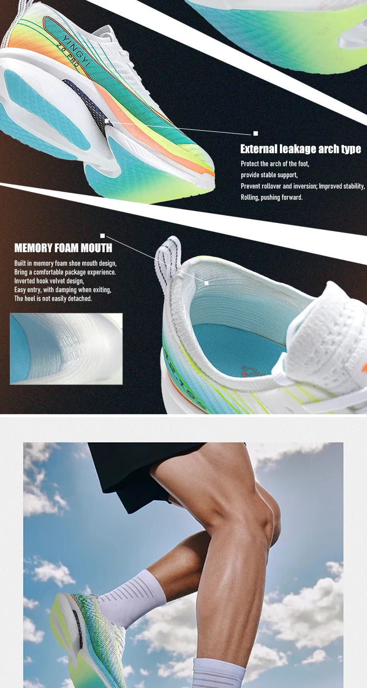 2025 IRUNSVAN SHADOW WING 2.0 PRO Marathon Air Cushion Sports Running Shoes, Carbon Plate Trail Running Shoes, Lightweight Sneakers