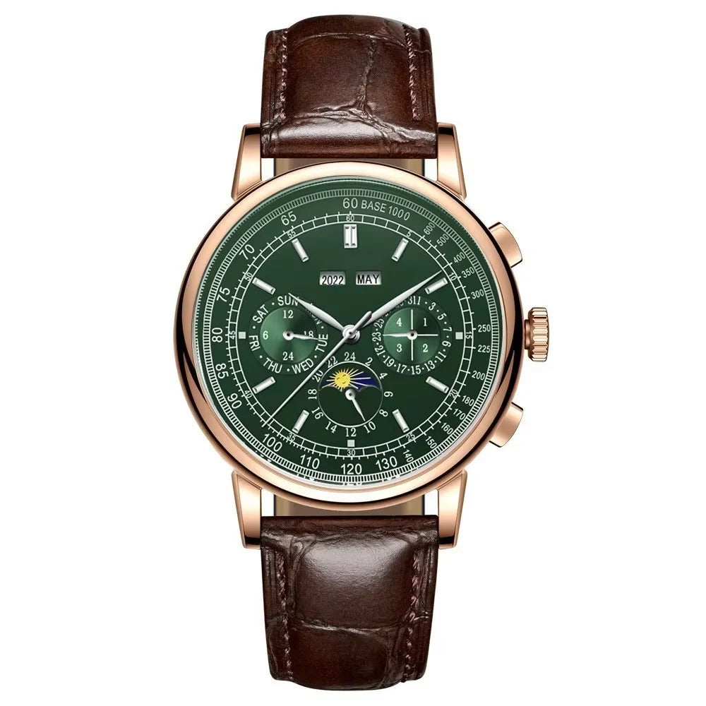 Custom Logo Diy Automatic Mechanical Watches For Man Business Multification Date Day Month Year 316L Mechanical Men's Watches