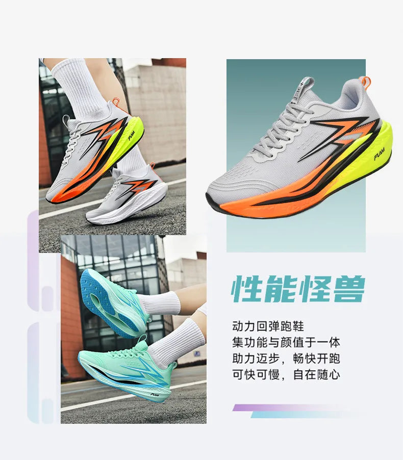 Ténis de corrida com placa de carbono para maratona, para homem e mulher, desportivos, respiráveis, leves, confortáveis e antiderrapantes