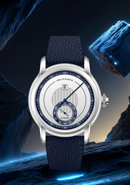 Novidade 2026 Relógio de Luxo Specht & Söhne Jump Hour Automático Mecânico para Homem, Cristal de Safira, Relógio de Pulso em Aço Inoxidável