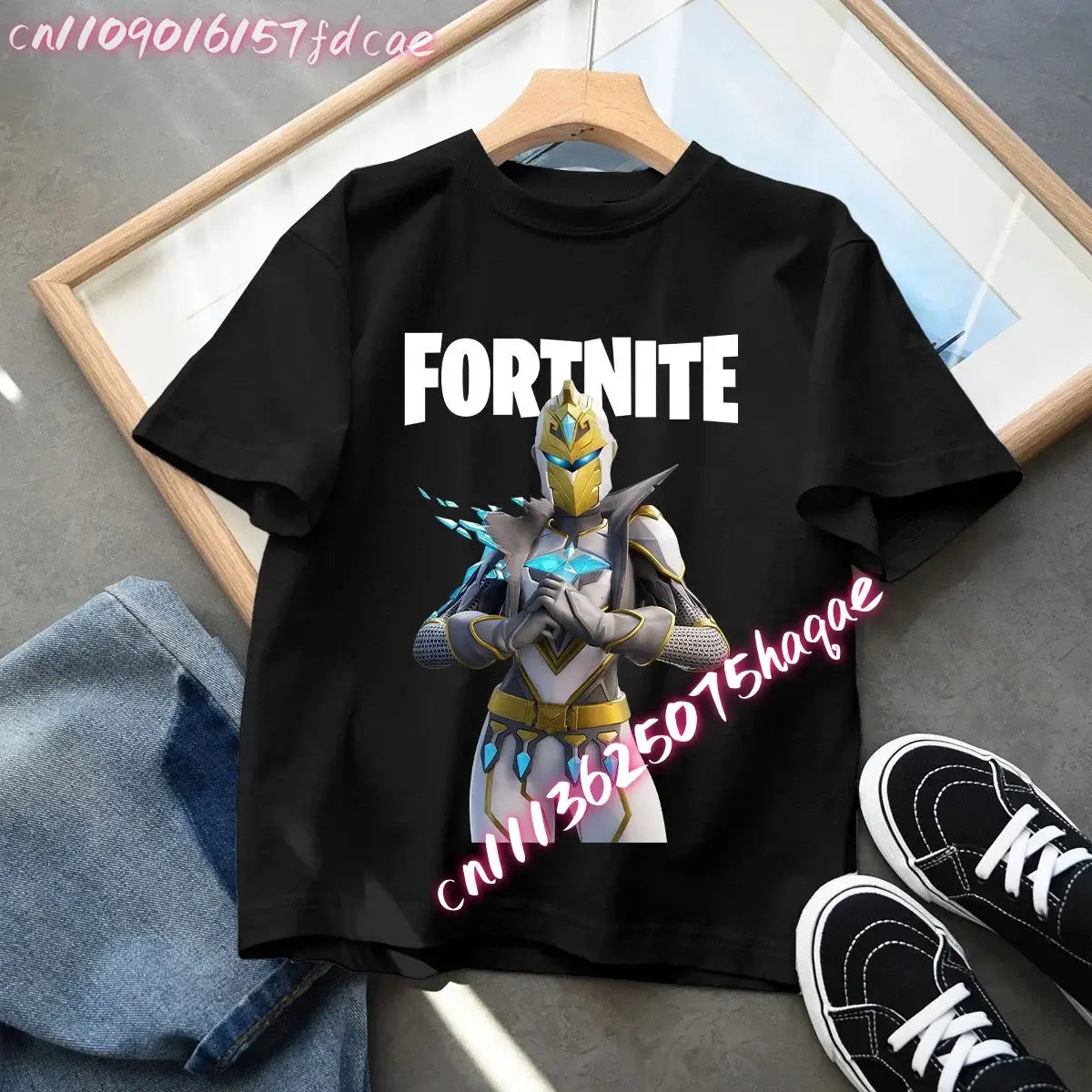 Fortnites Kids Black Cotton T-Shirt Fortress Night Baby Short Sleeve Tees Shirt Cartoon Boy Girl Summer Clothes Kawaii Tops Gift