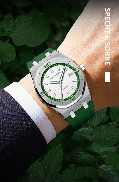 Specht&Sohne New Classic Men's Watch 50M Waterproof Luminous Sapphire Crystal Blue Automatic Mechanical Watches Reloj Hombre